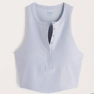 NWT Abercrombie YPB SculptLUX Henley Sleeveless Crop Athletic Top